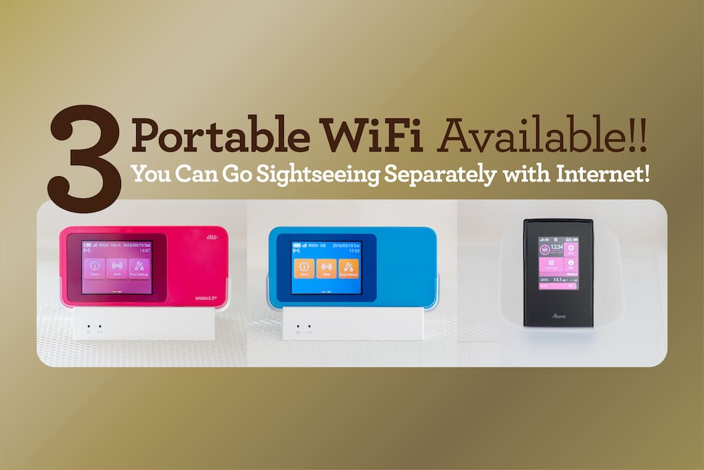 3 Portable Wi-Fi Available, So You Can Go Different Places in 3 Groups with Internet!
