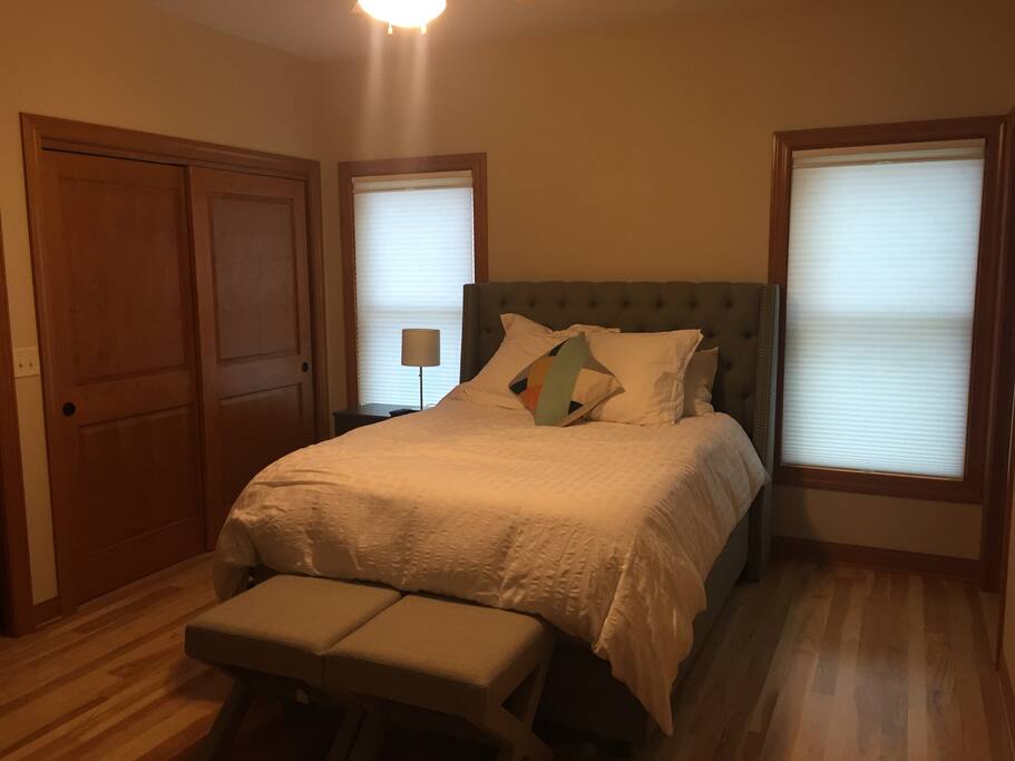 Main Floor Bedroom (Queen Bed) with attached master bathroom