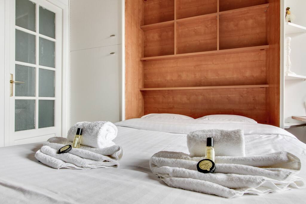 The comfortable bed
