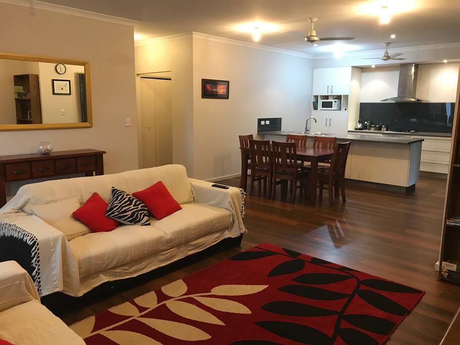 Open plan kitchen/ dining/ living