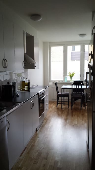 Kitchen with dining table.