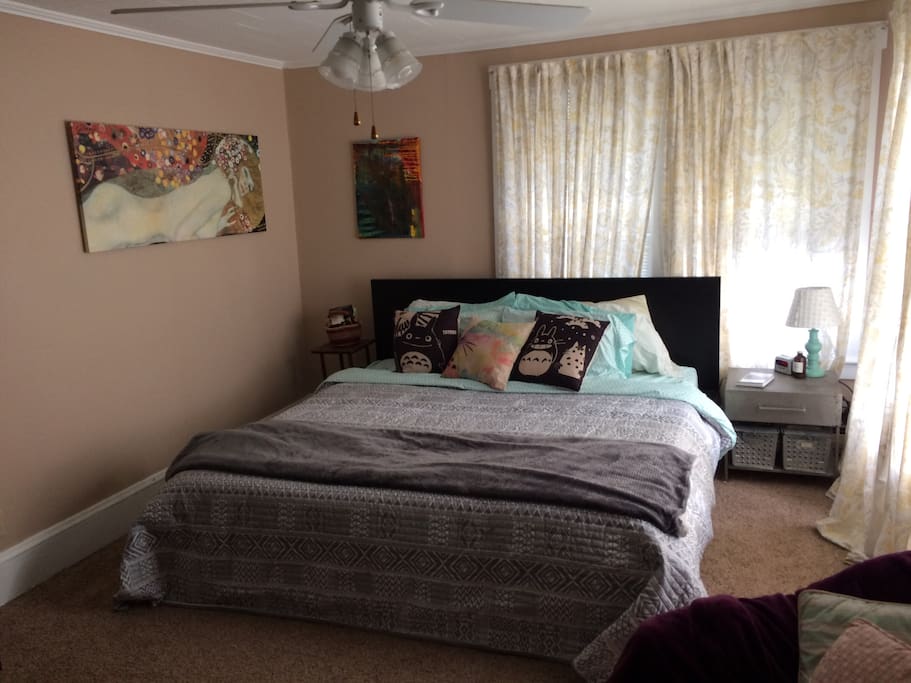 King-sized bed in the master bedroom awaits you for a good night's sleep!