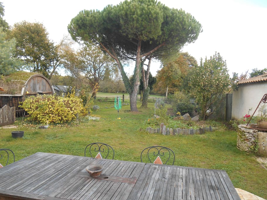 vue de la terrasse sur le jardin