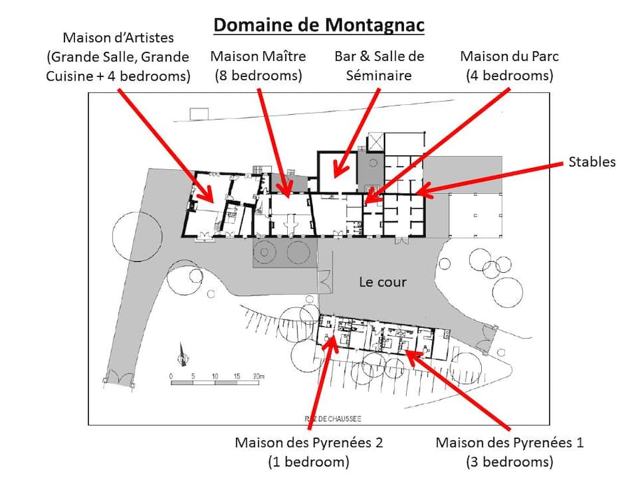 Plan of the domaine, showing the different houses