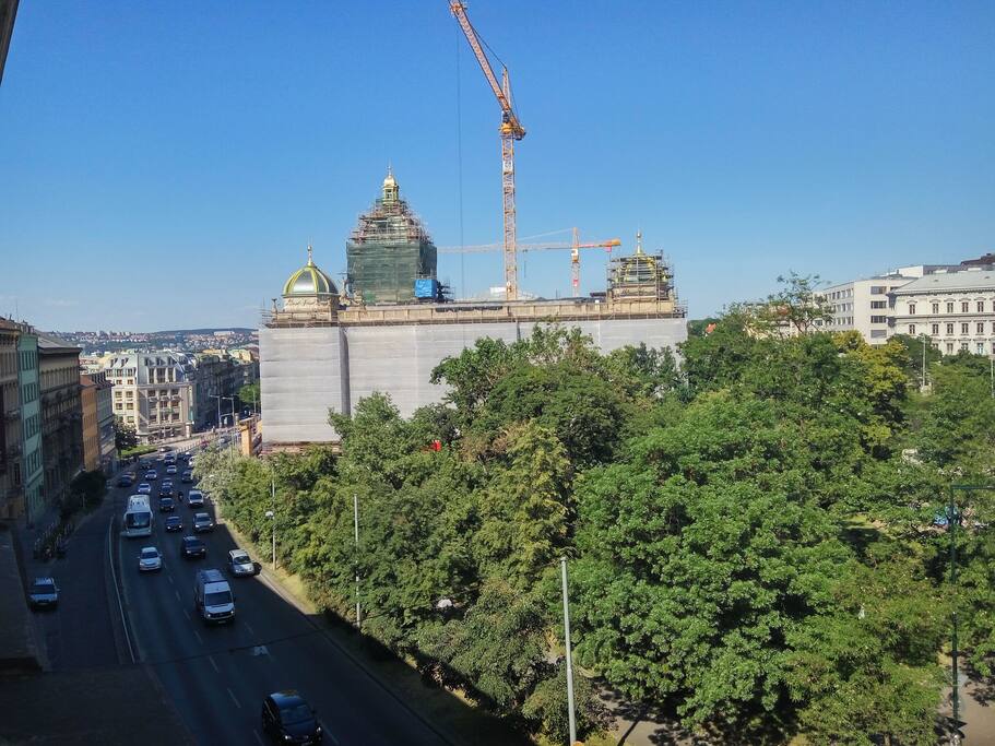 view from a window. main museum which is on Vaclav Square ( center of city center:)