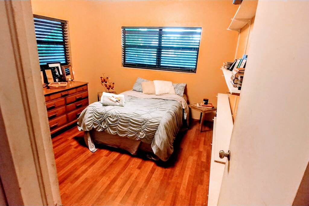 Bright. Charming, quiet room. Corner of house. New floors. Closet space.