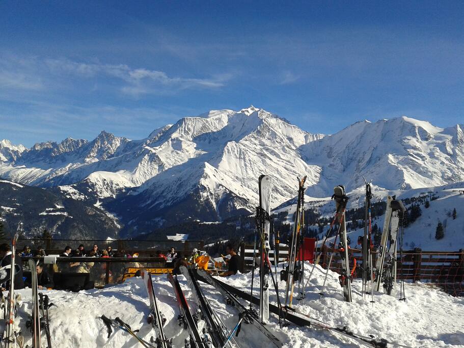 Le Mont Blanc vu des pistes de saint Gervais