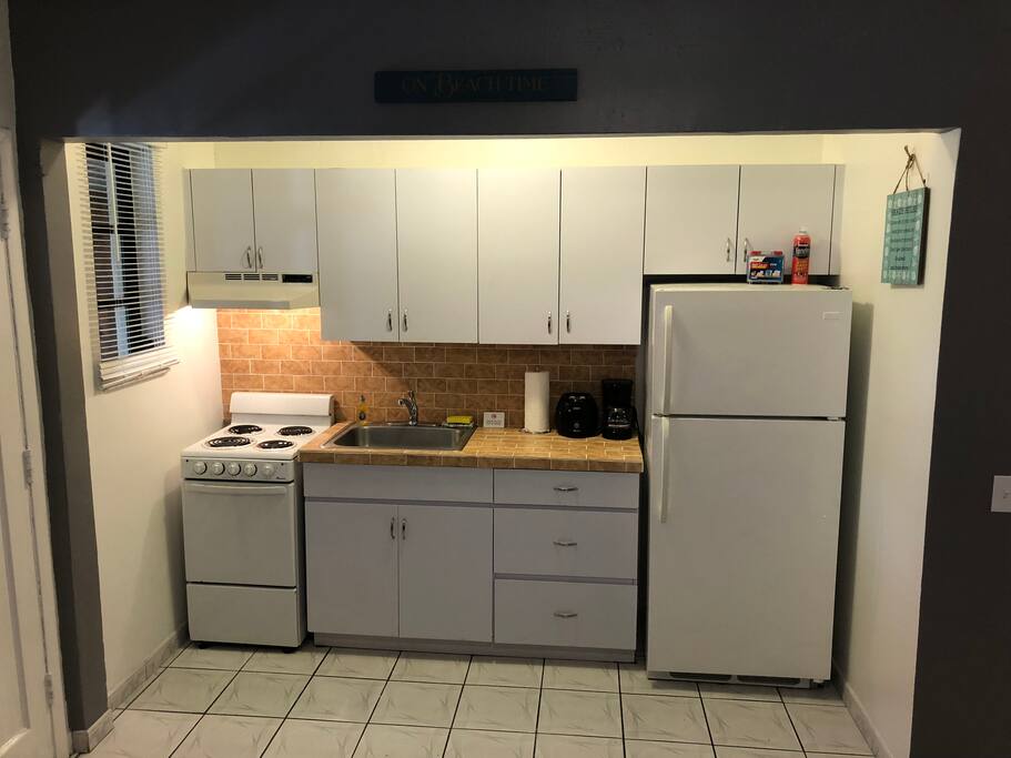 The kitchen has everything you need to prepare meals while you're in town