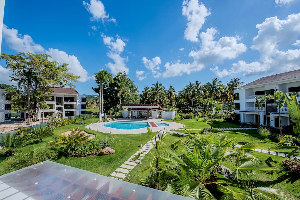 Beautiful tranquil view from our covered outdoor terrace