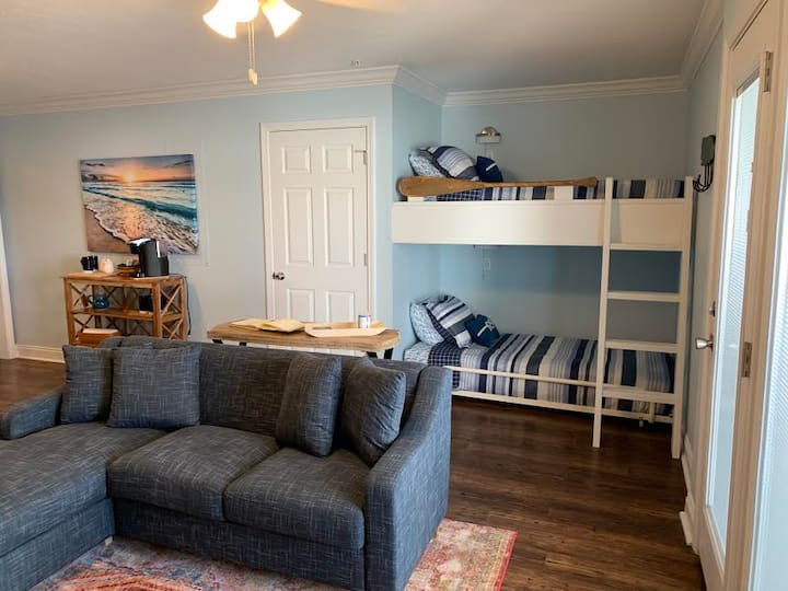 Twin bunks with individual USB ports.