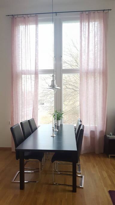 Dinner table in the kitchen/living room