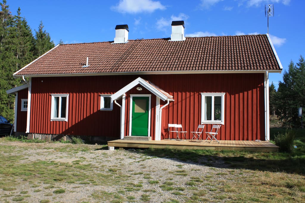 The cabin from the yard