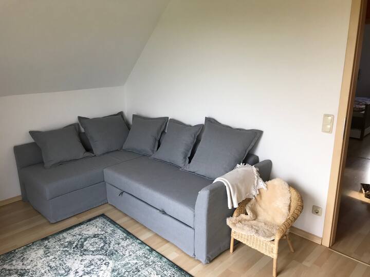 Дневна соба со балкон и кауч на спуштање - горен кат