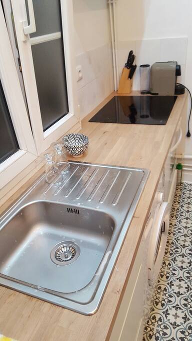 New kitchen, fridge, heaven, microwage, laundry machine, nespresso machine
