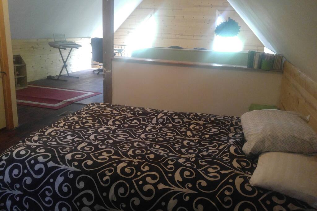Full size bed. Loft bedroom