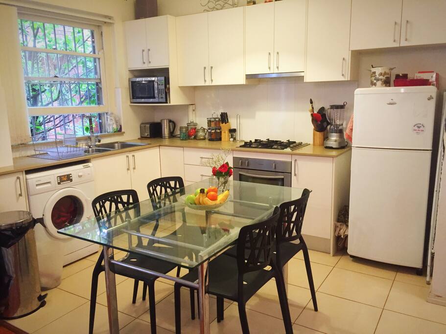 Kitchen including clothes washing machine