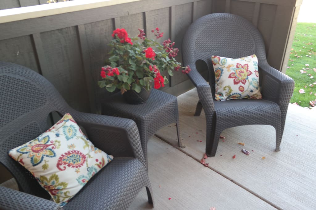 Front porch, great for enjoying Bozeman's long summer evenings.