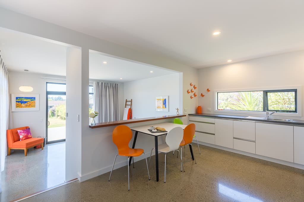 Orange Apartment Dining Area