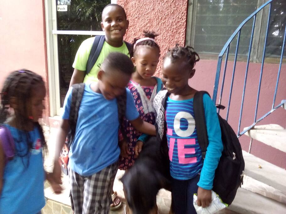 Kids at the S.O.M.E.
CAMP requested a Photo with My "ferocious" Guard Dog Max.....Max was impatient..would not pose .