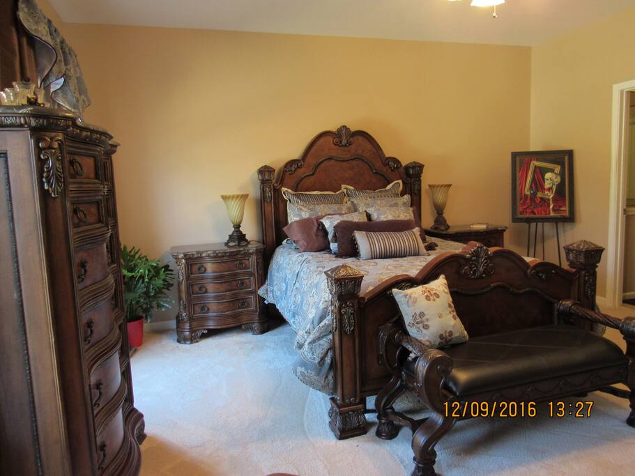 Queen side adjustable bed. Mattress is memory foam and exceptionally comfortable. Head and foot elevate and has a massage feature.