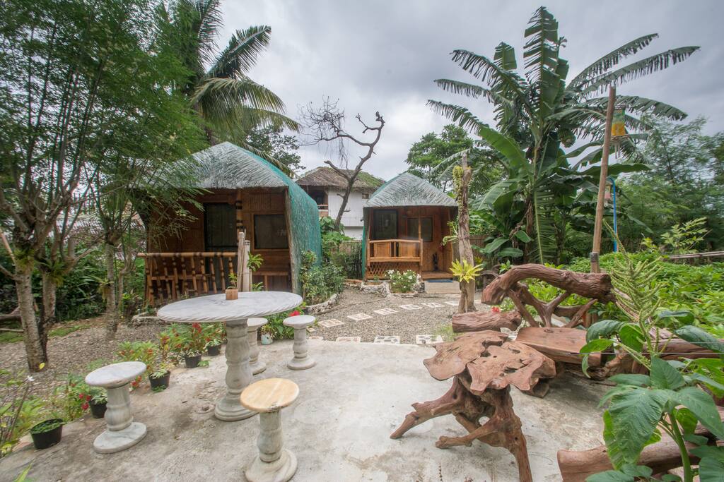 Balinese huts garden view