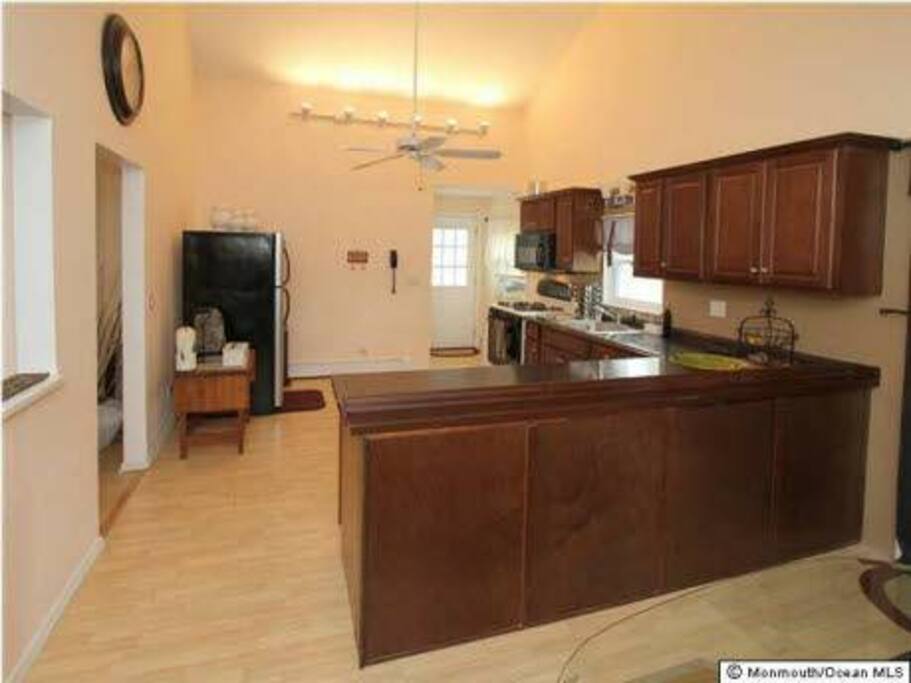 Kitchen view from Dining Room. Notice its "open space" feel.