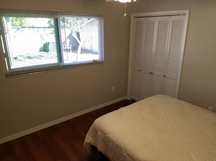 Bedroom with full closet