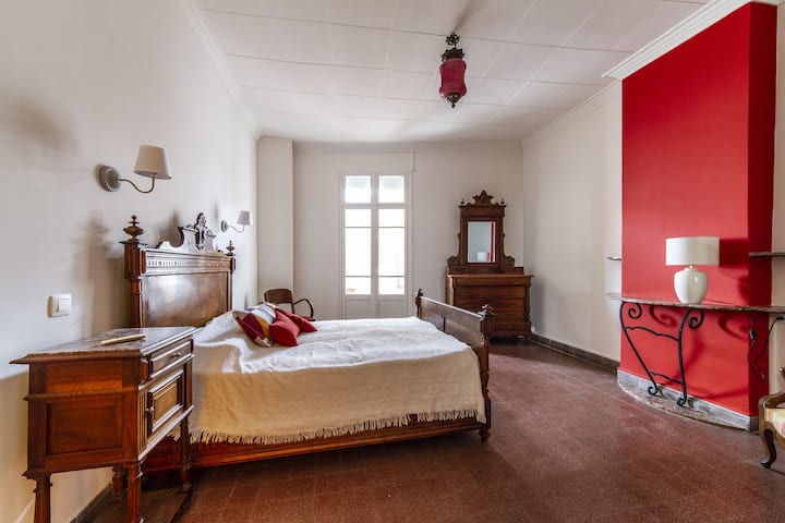 Double bedroom bed 160 with Veranda view Garden