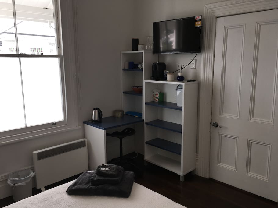 Shelving & Smart TV in guest room