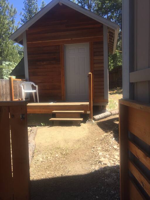 A closer look at your one bedroom cabin, BATHROOM LOCATED IN THE MAIN HOUSE, not connected