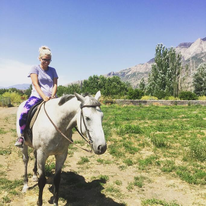 Carolina riding Buster