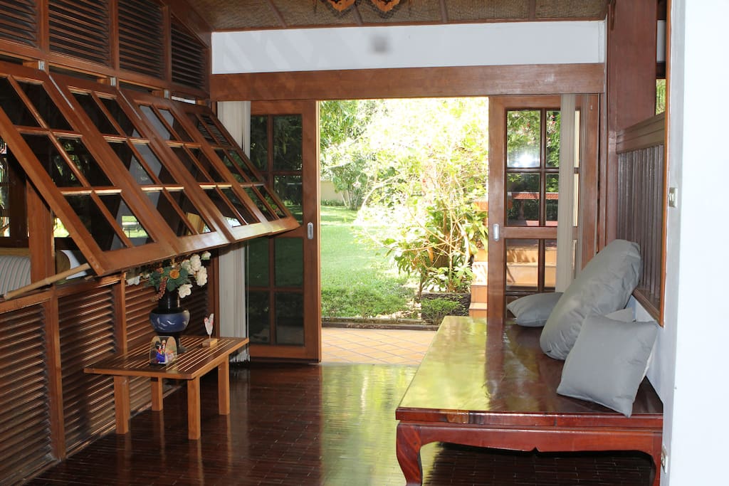 Living room with access to garden