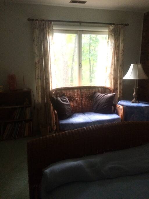 sitting area with view of the trees