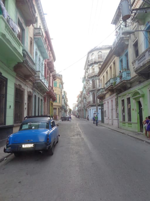 This is the street our home is on. That is Dr. Alexi's car. He can pick you up from the airport for less than a taxi.