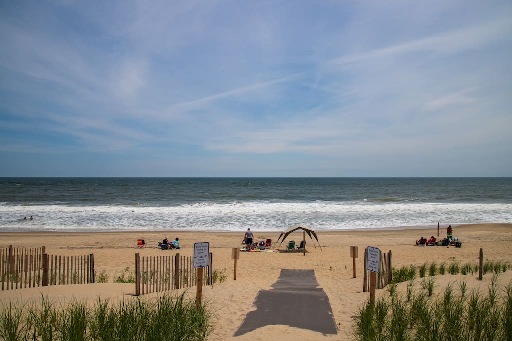 This ocean-side beach is a half a block from your door.