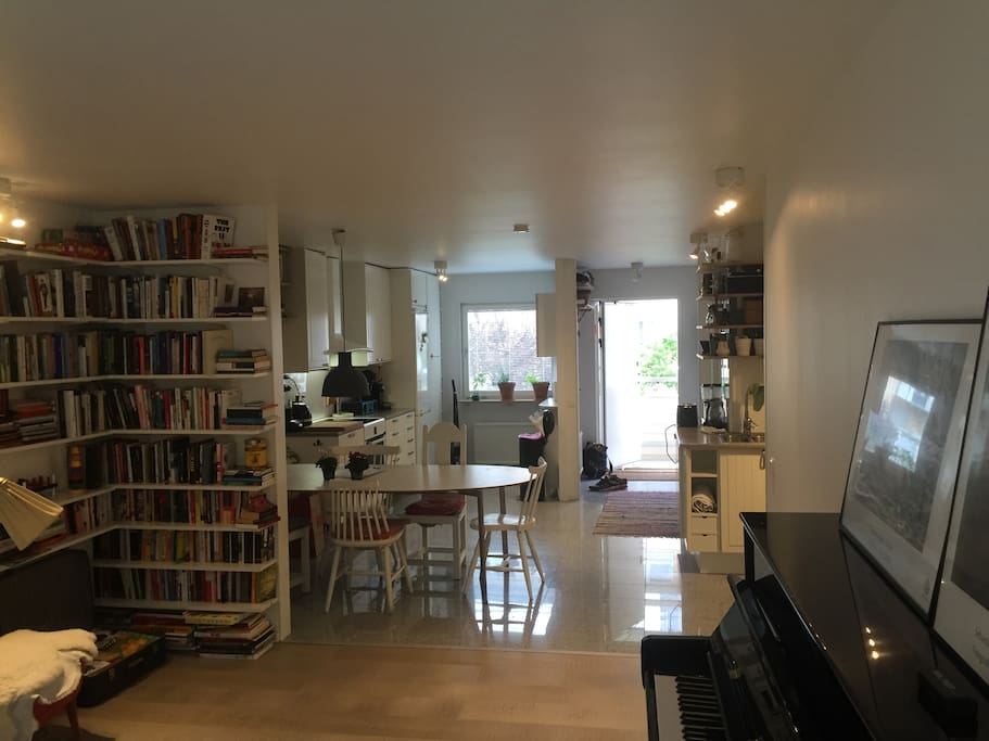 Living room and kitchen.