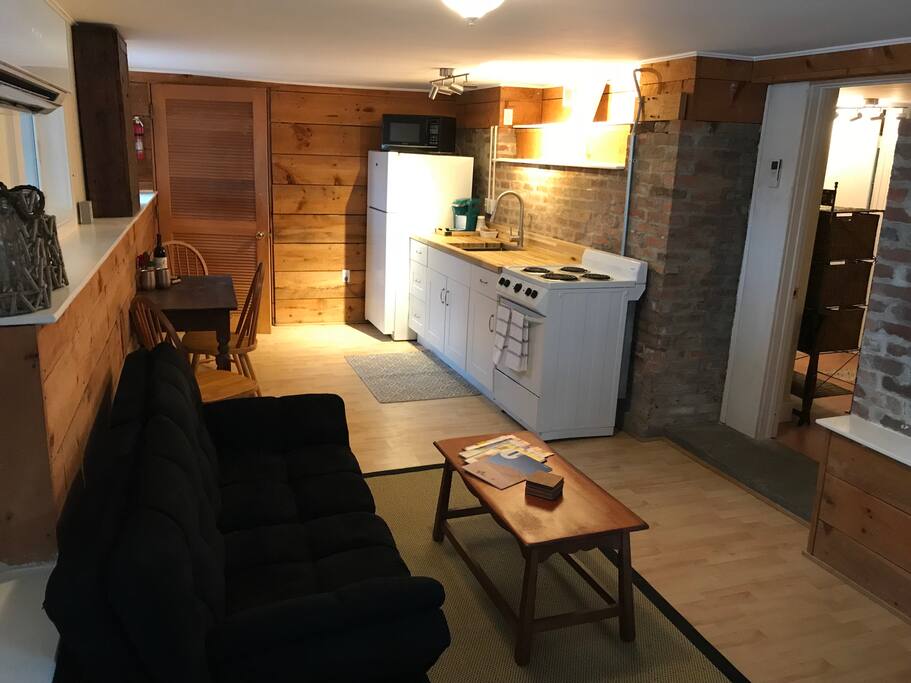Living room and kitchen.