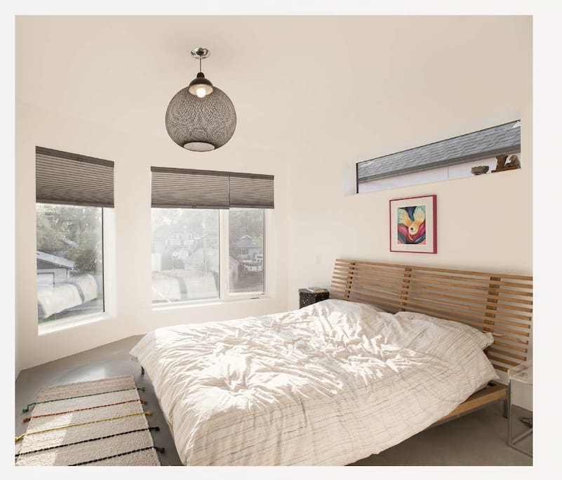 The master bedroom (walk-in closet not shown)