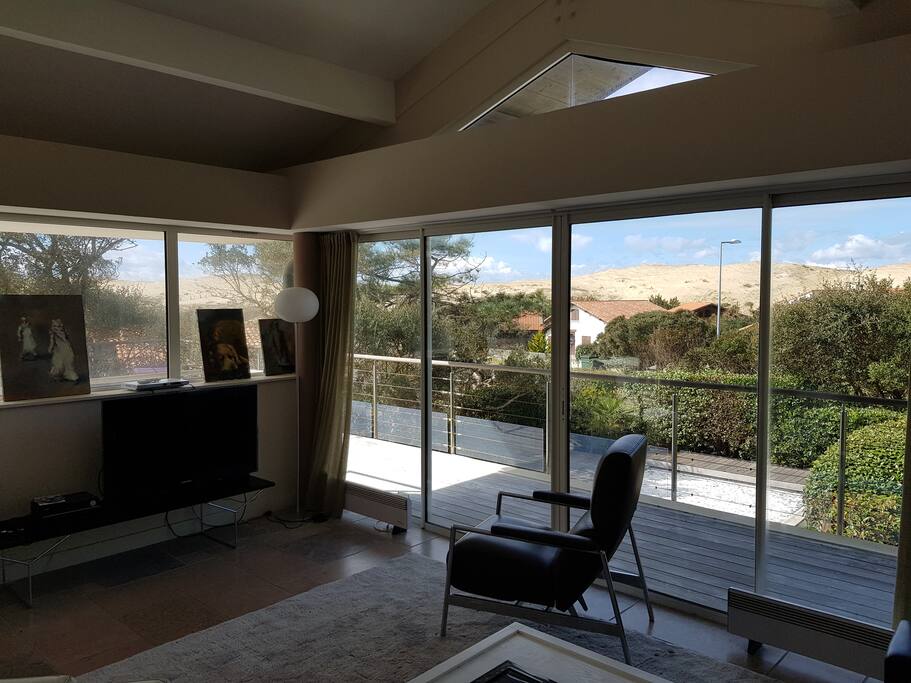 Salon avec vue sur la dune