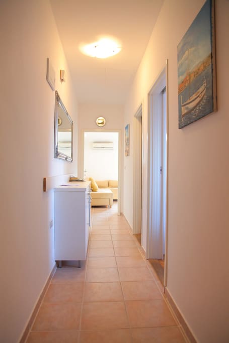 Hallway and entrance to the two bedrooms