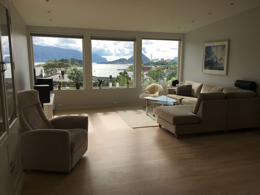 Spacious living room with beautiful view