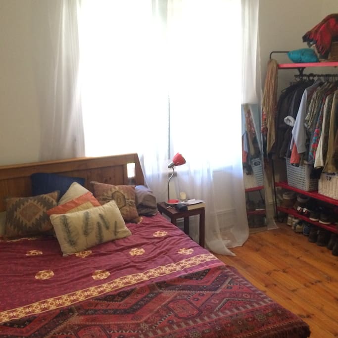 Bed/Desk/ Wooden Cupboards and Open Wardrobe included.