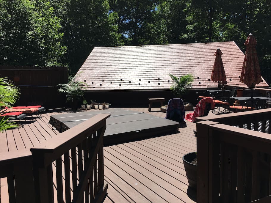 Private deck with swim spa