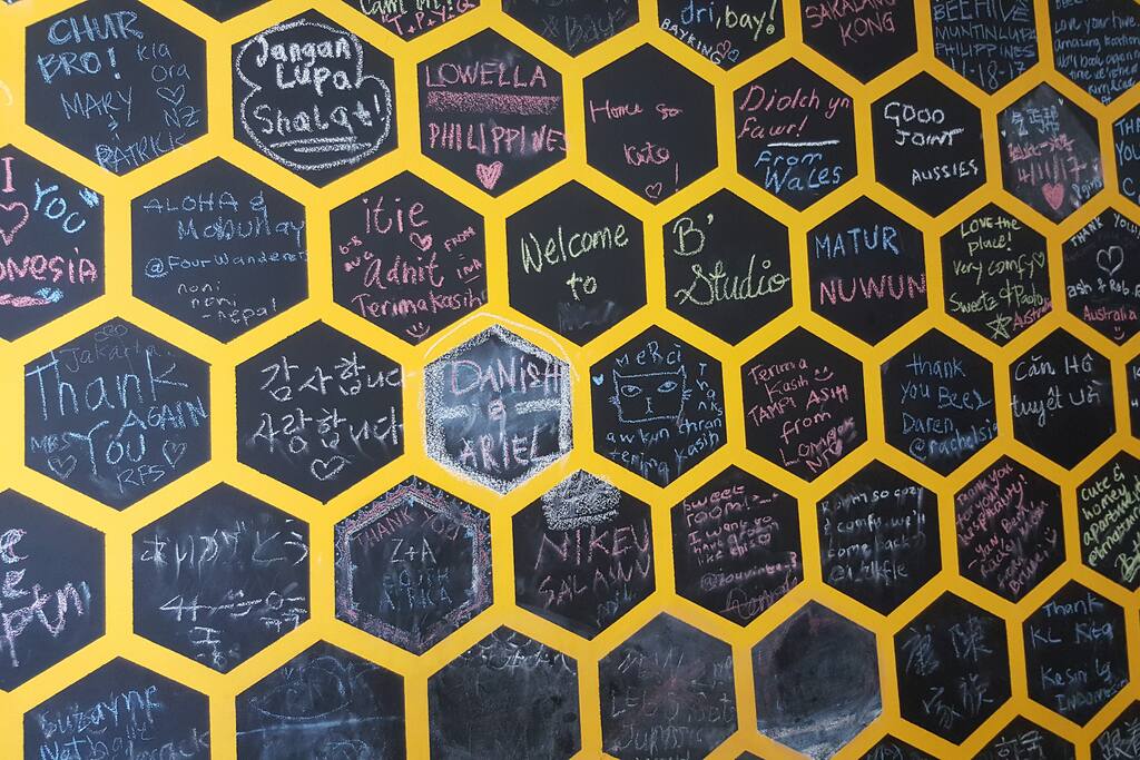 Bee's themed wall for you to say or draw anything :)
