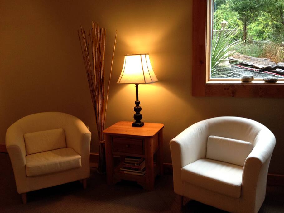 seating area with comfy chairs