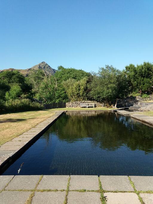 The village pool is often filled with mountain scream water during warmer months. No life guard and cold water so take care especially with children.