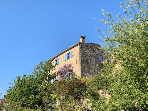 The blue house near the Gorges de l'Ardèche