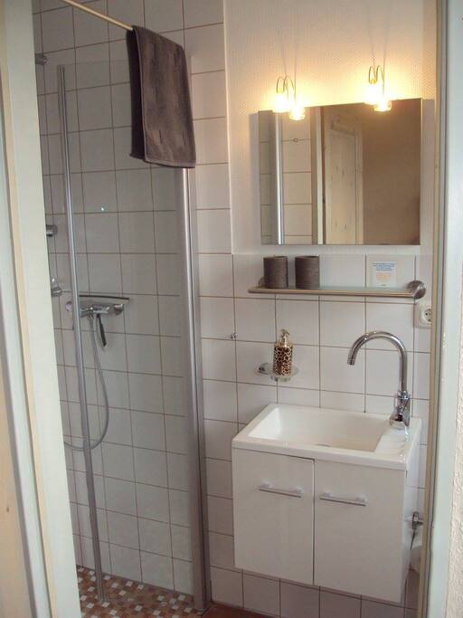 Badezimmer mit Dusche und WC