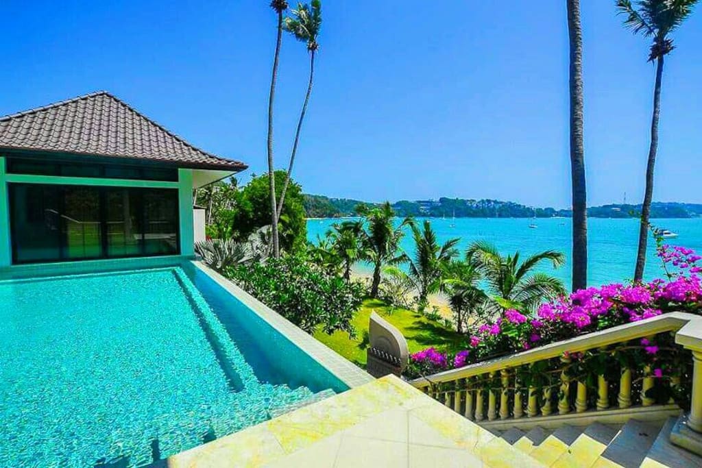 Private Swimming Pool with private sand beach
