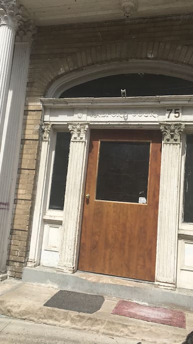 Front door to building